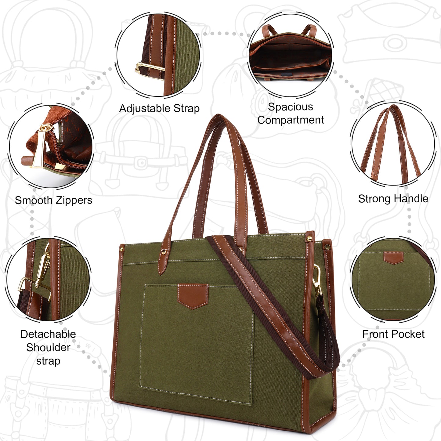 Noir Charm Laptop Tote