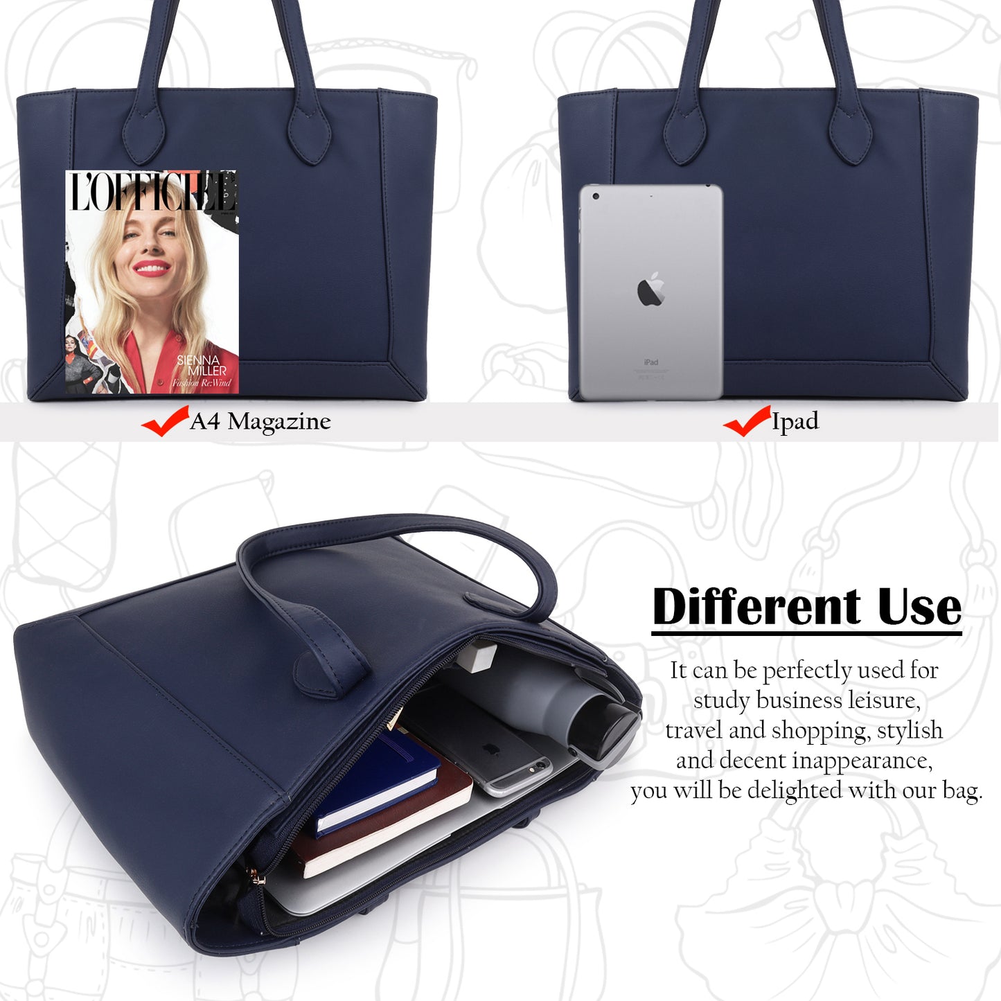 Women Small Size Tote Bag (0049)