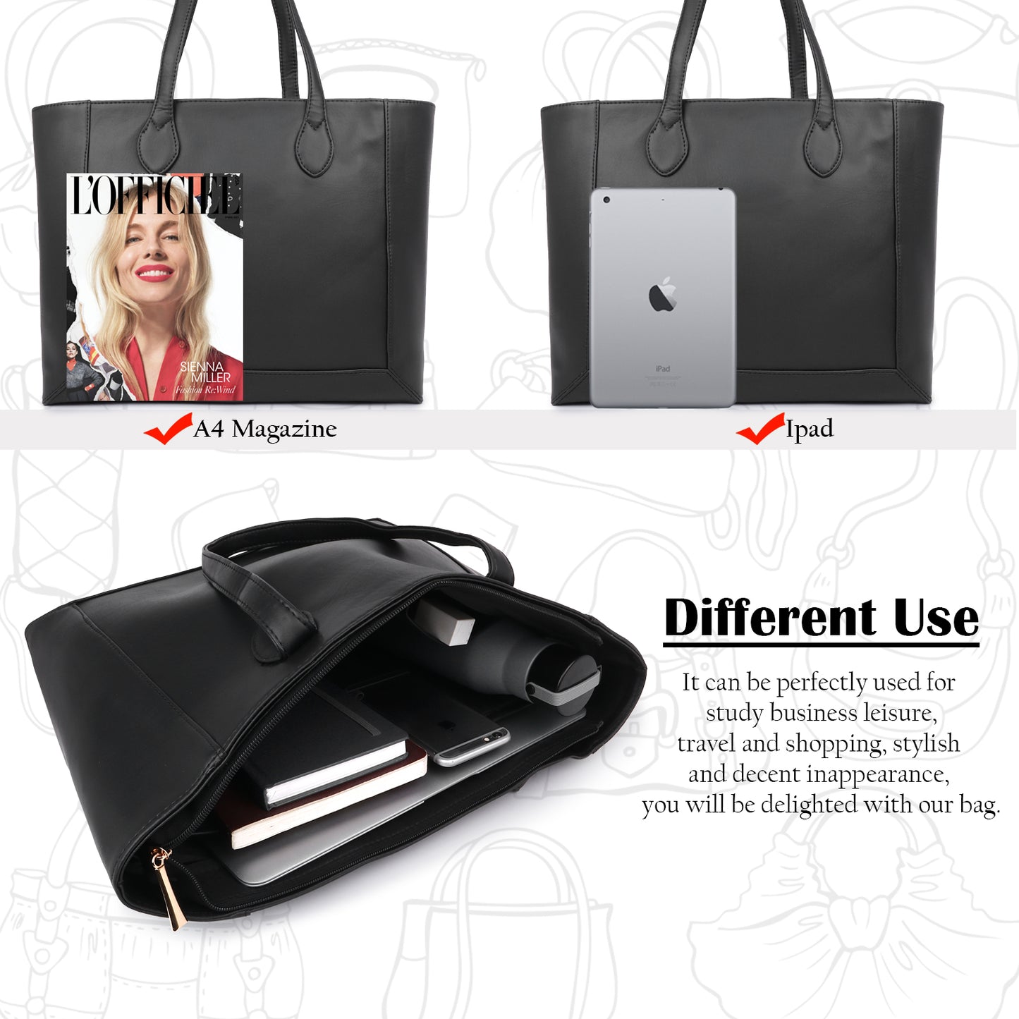 Women Small Size Tote Bag (0049)