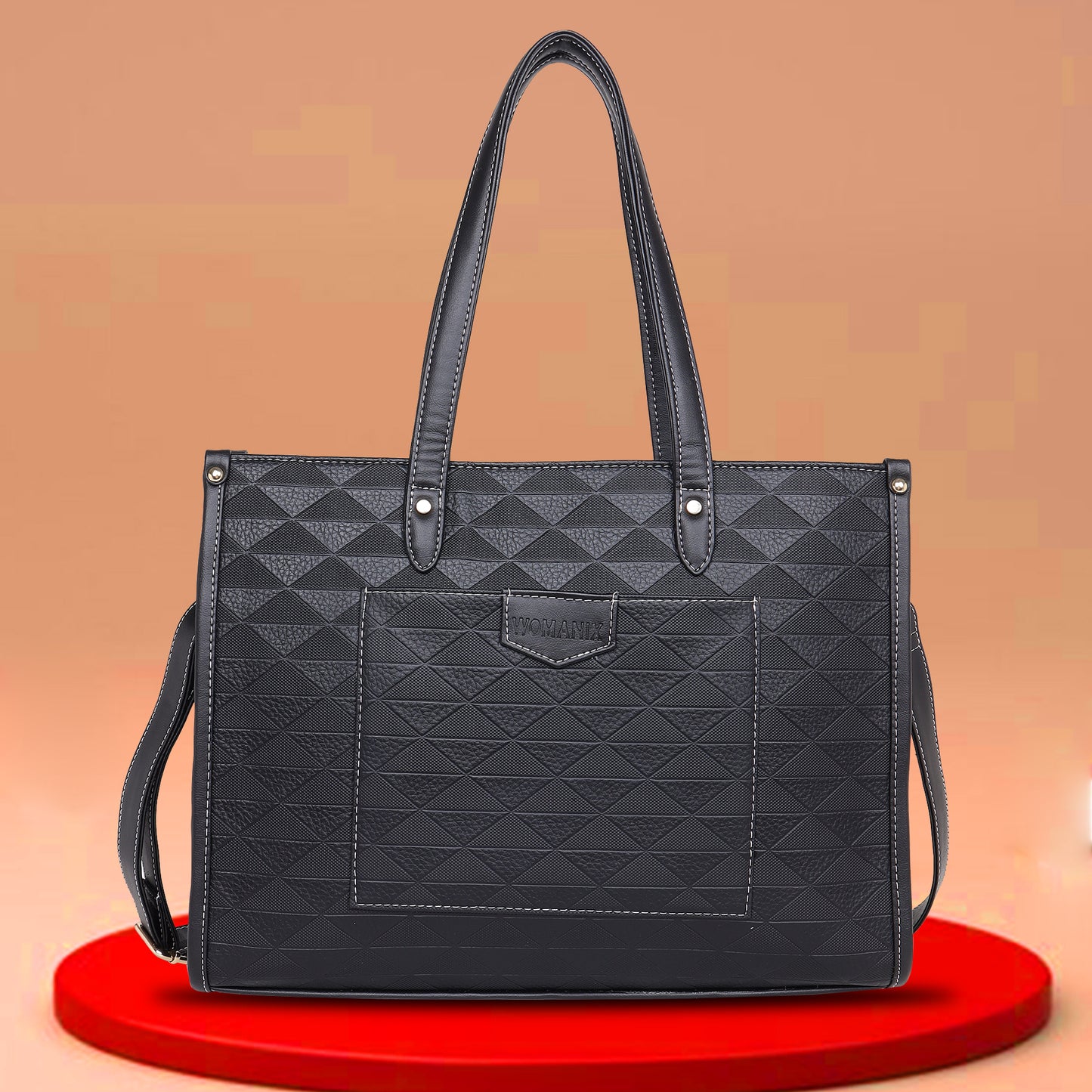 Womanix Laptop Tote Bag PU Laptop Bag 14 inch Work Shoulder Bags Casual Briefcase Handbag for Travel, Office, College (0089)