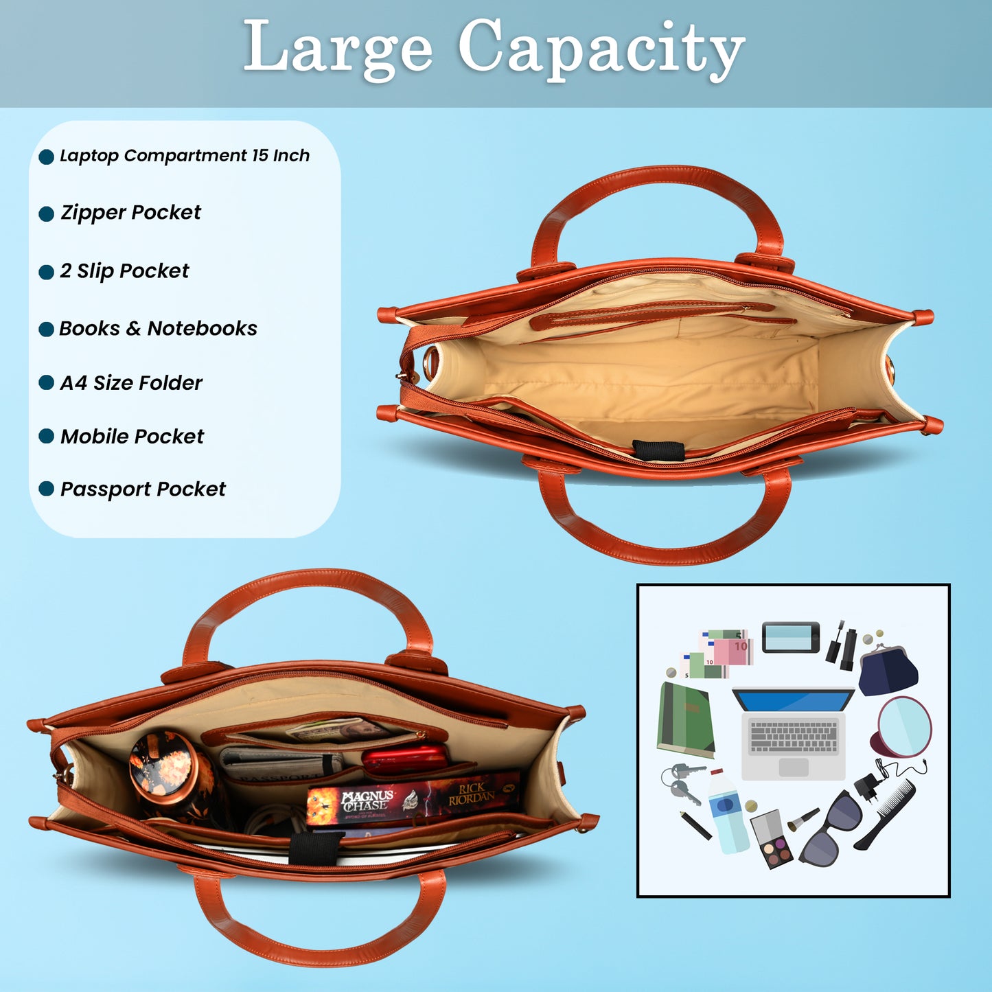 Women PU Laptop Tote bag 15 Inch College Bag Office Bag Briefcase Handbag (0079)
