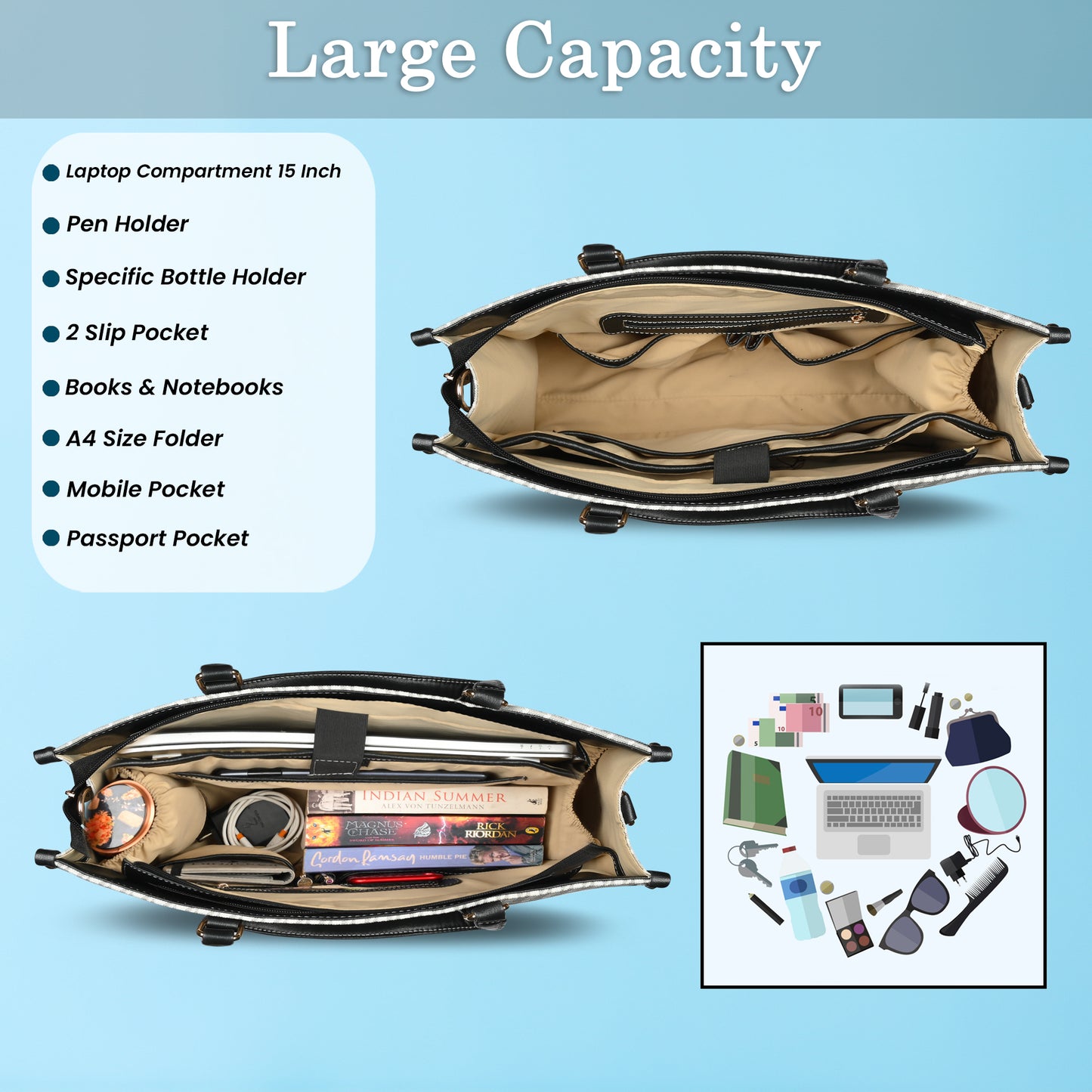 Women PU Laptop Tote bag 15 Inch College Bag Office Bag Briefcase Handbag (0077)