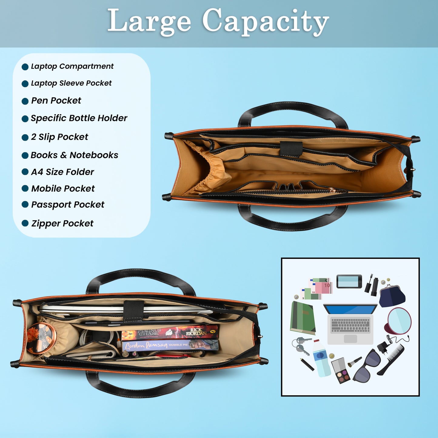 Women PU Laptop Tote bag College Bag Office Bag Briefcase