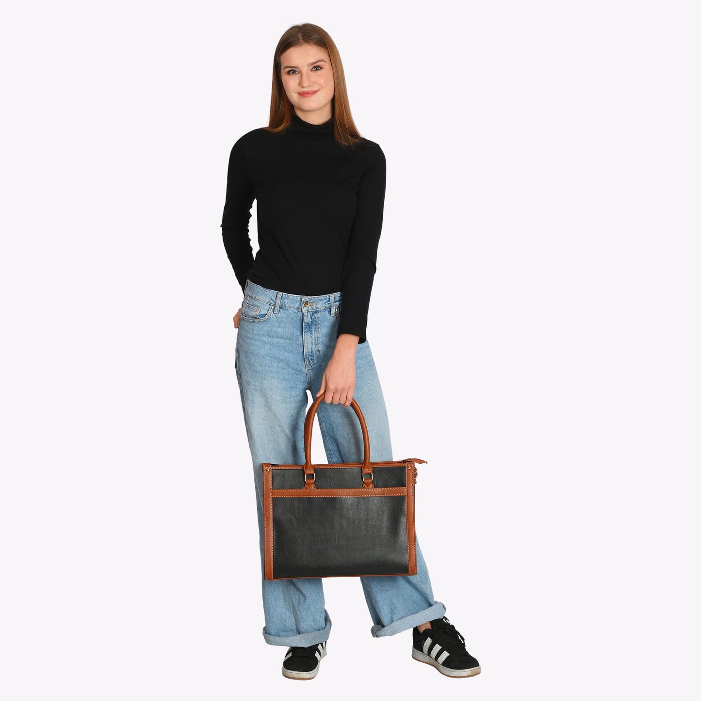 Women Canvas Laptop Tote Bag 14 Inch, College Bag, Office Bags(0073)