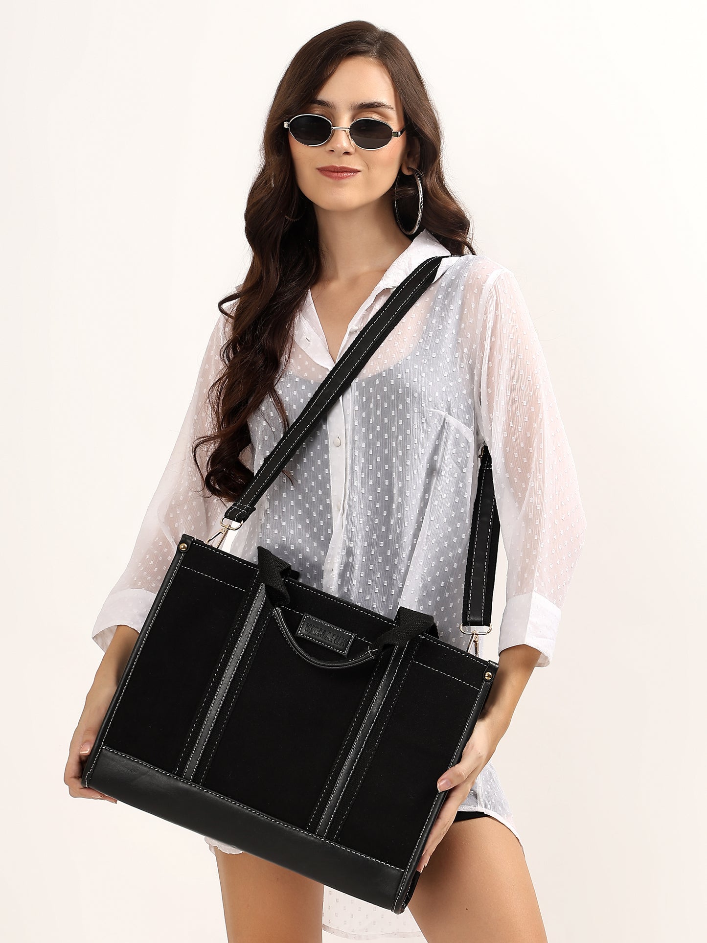Canvas Laptop Tote Bag 14 inch Casual Briefcase Handbag