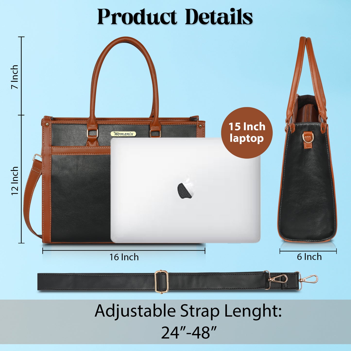 Women Canvas Laptop Tote Bag 14 Inch, College Bag, Office Bags(0073)