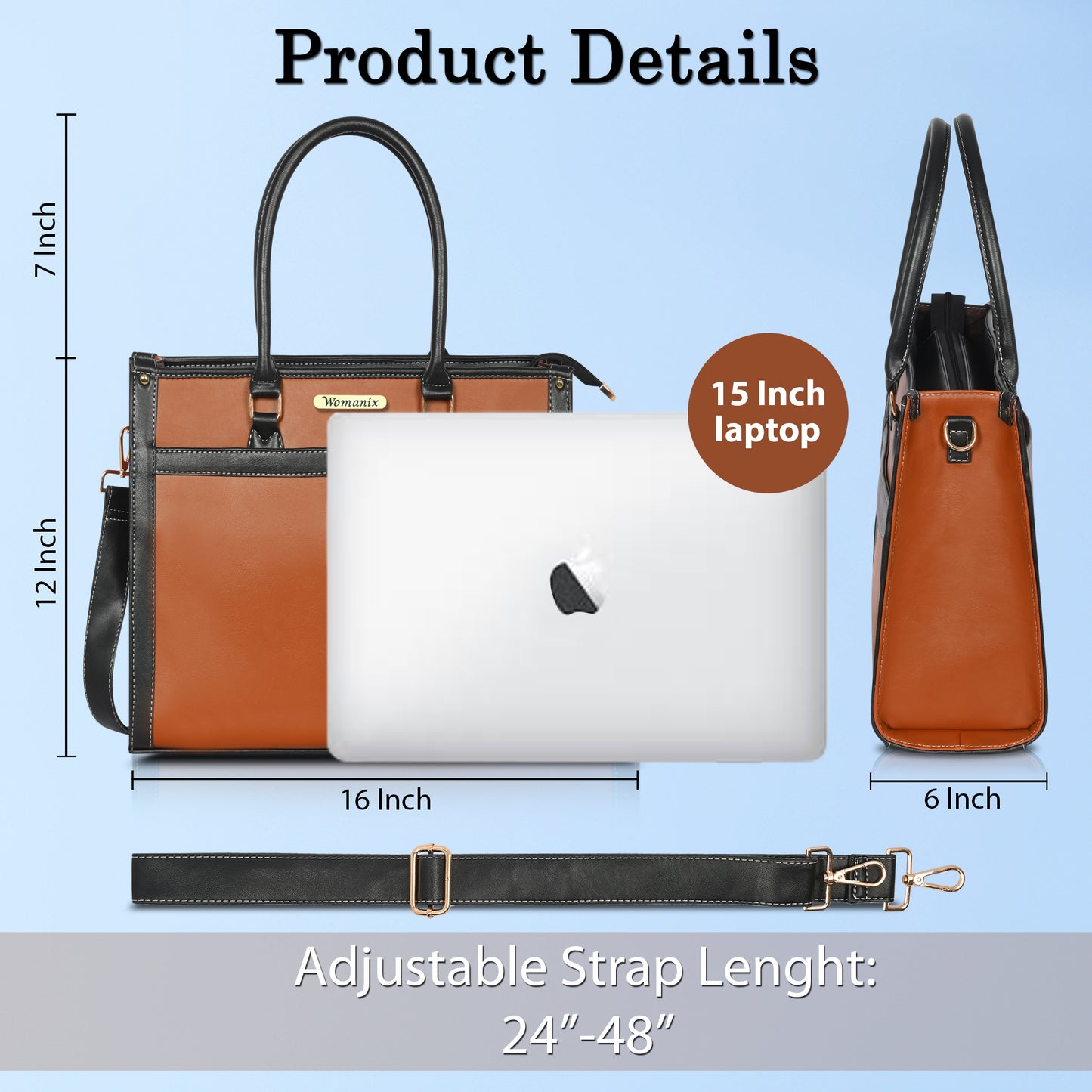 Women Canvas Laptop Tote Bag 14 Inch, College Bag, Office Bags(0073)