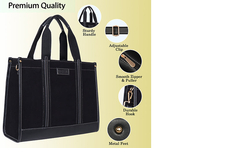 Canvas Laptop Tote Bag 14 inch Casual Briefcase Handbag