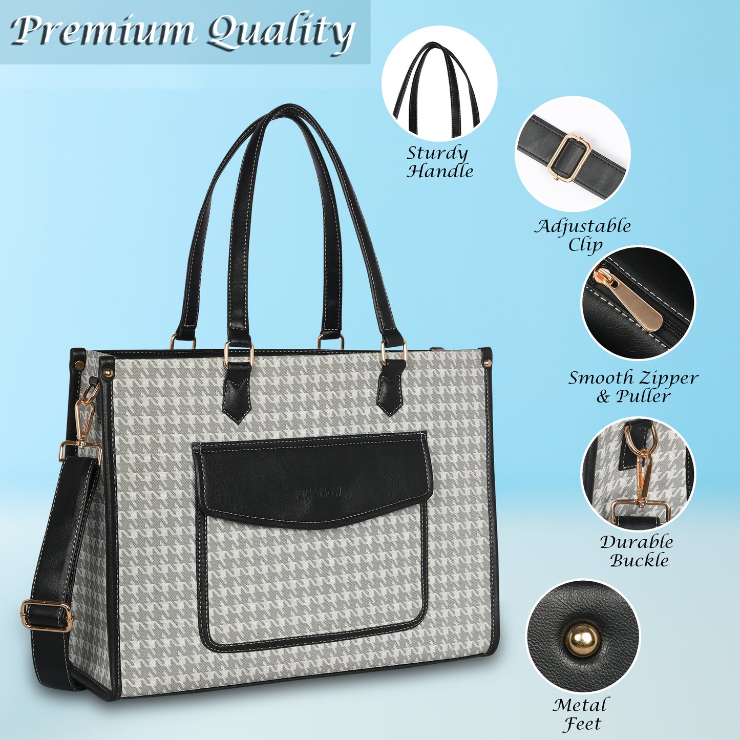 Women PU Laptop Tote bag 15 Inch College Bag Office Bag Briefcase Handbag (0077)