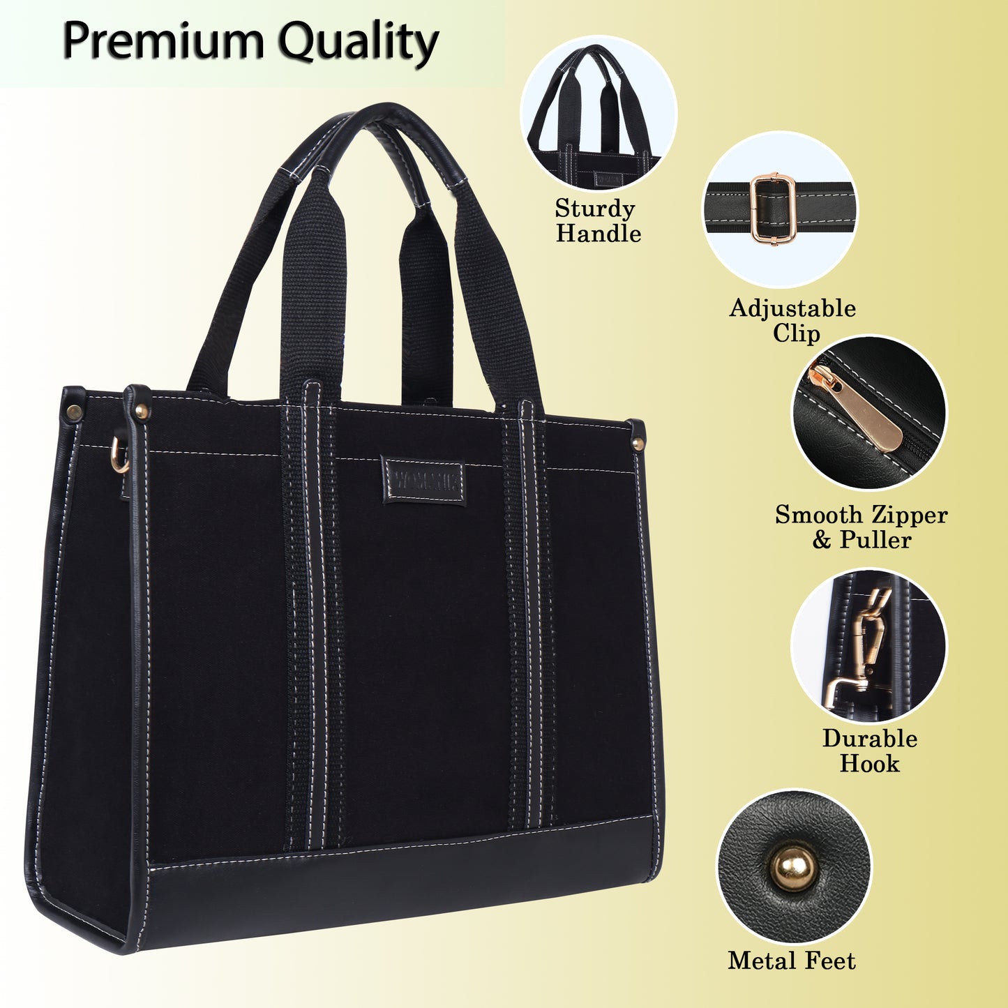 Canvas Laptop Tote Bag 14 inch Casual Briefcase Handbag