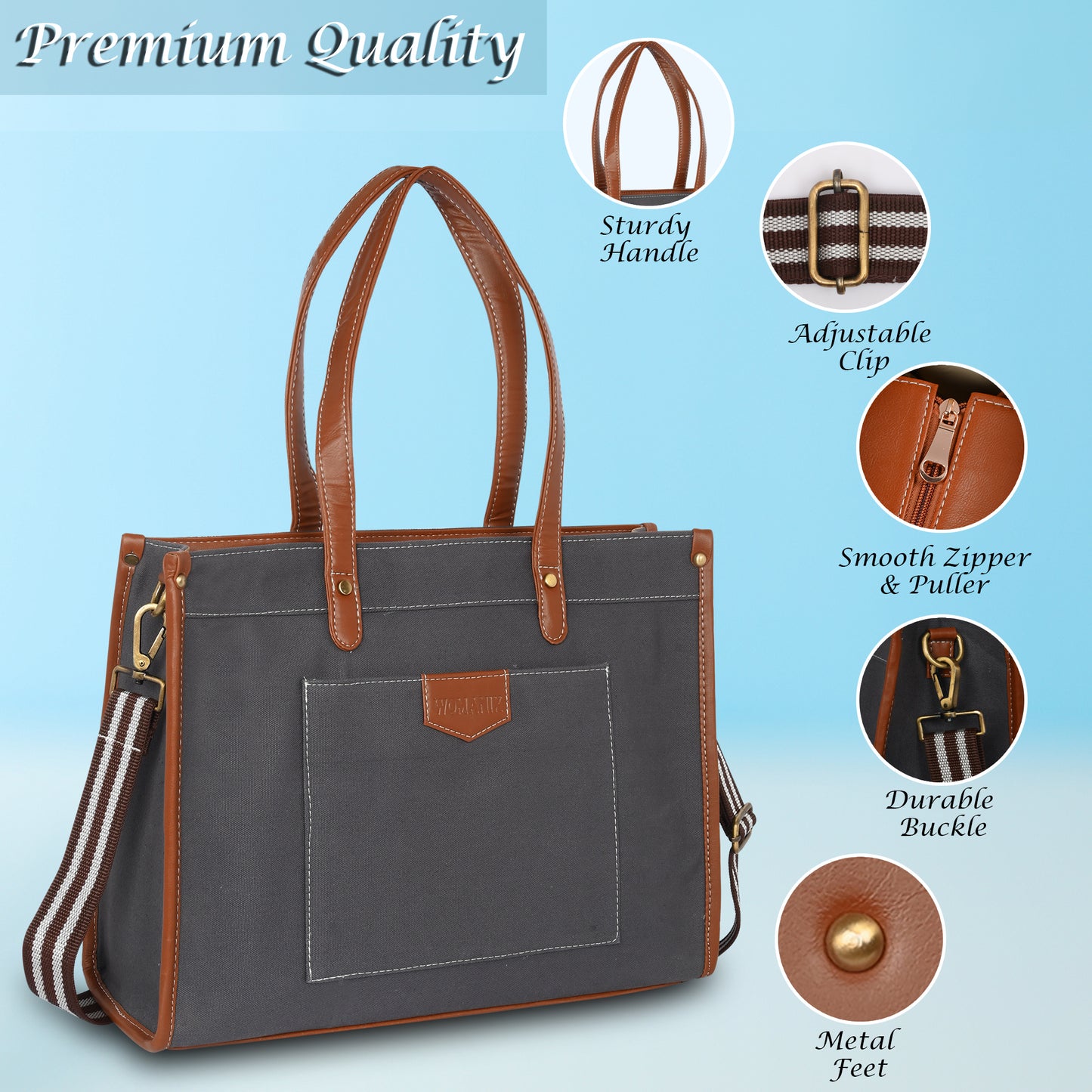 Noir Charm Laptop Tote