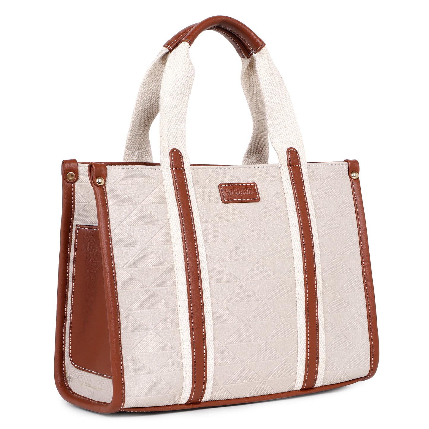Womanix PU Laptop Tote Bags for Women with Front Pocket, Work Bag,15 inch tote for Women, Large Capacity Handbag for Office, School, Travel, Teacher Purse (Beige Tan) (0096)
