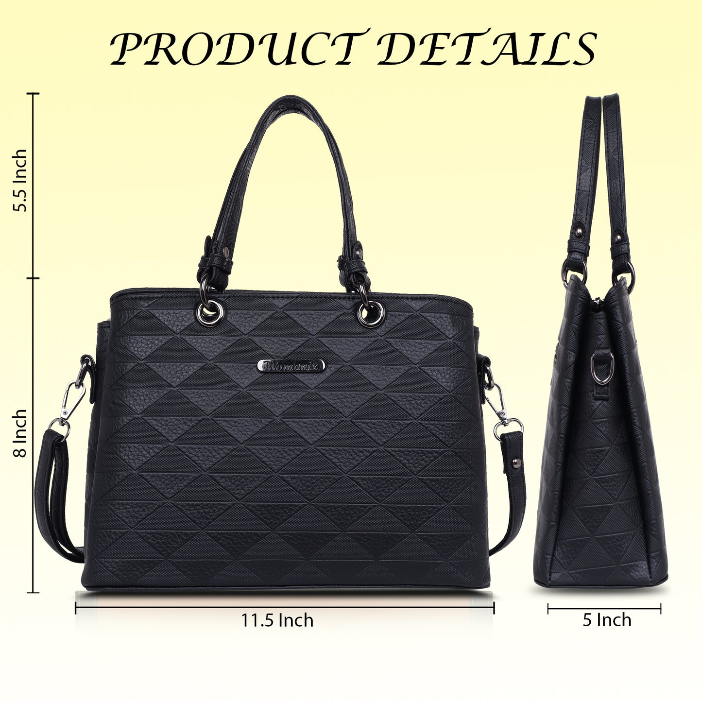 Tri- Compartment Handbag