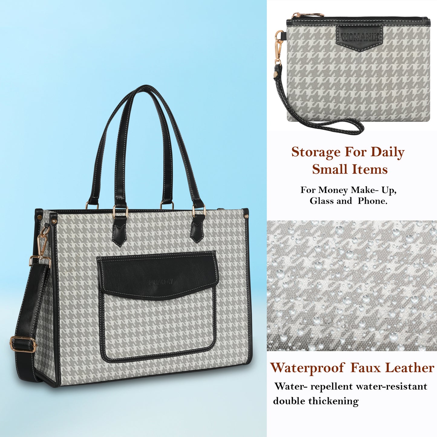 Women PU Laptop Tote bag 15 Inch College Bag Office Bag Briefcase Handbag (0077)
