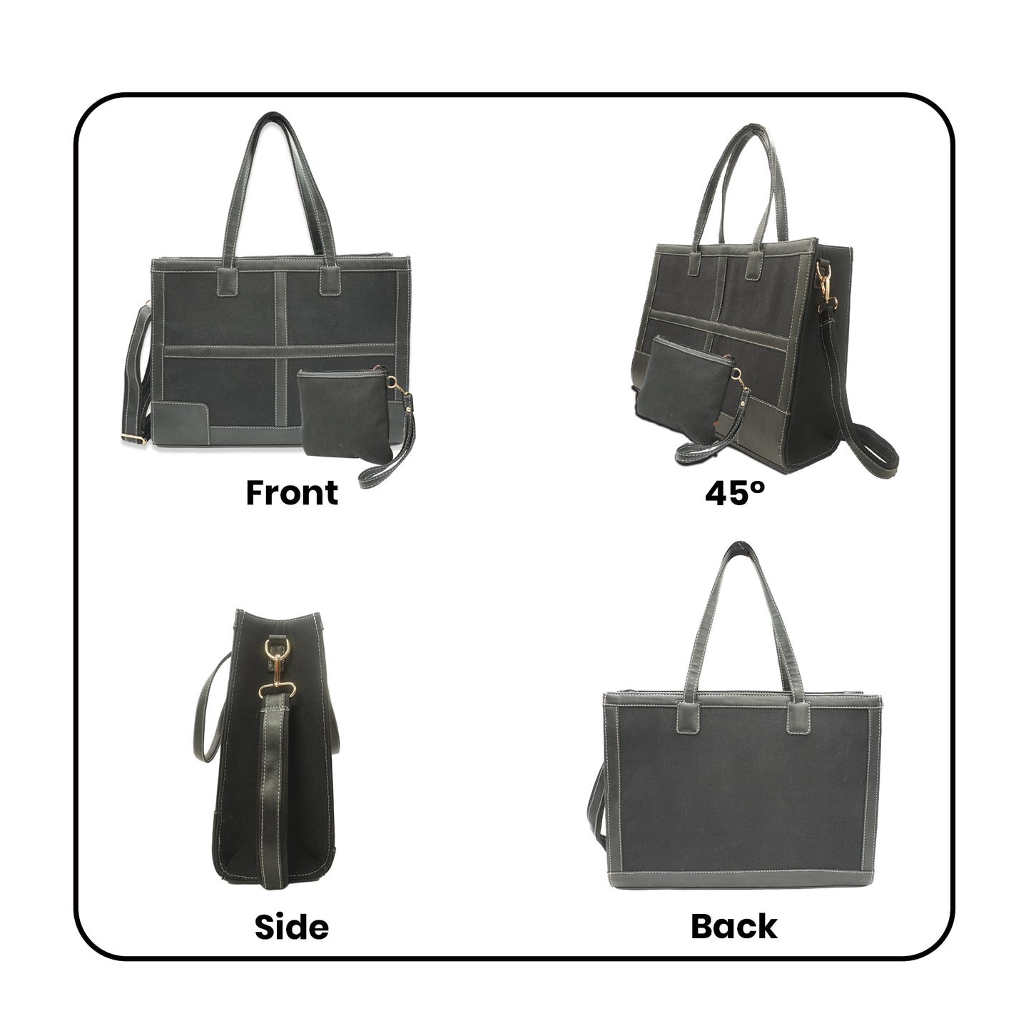 Canvas Laptop Tote Bag 14 inch Casual Briefcase Handbag