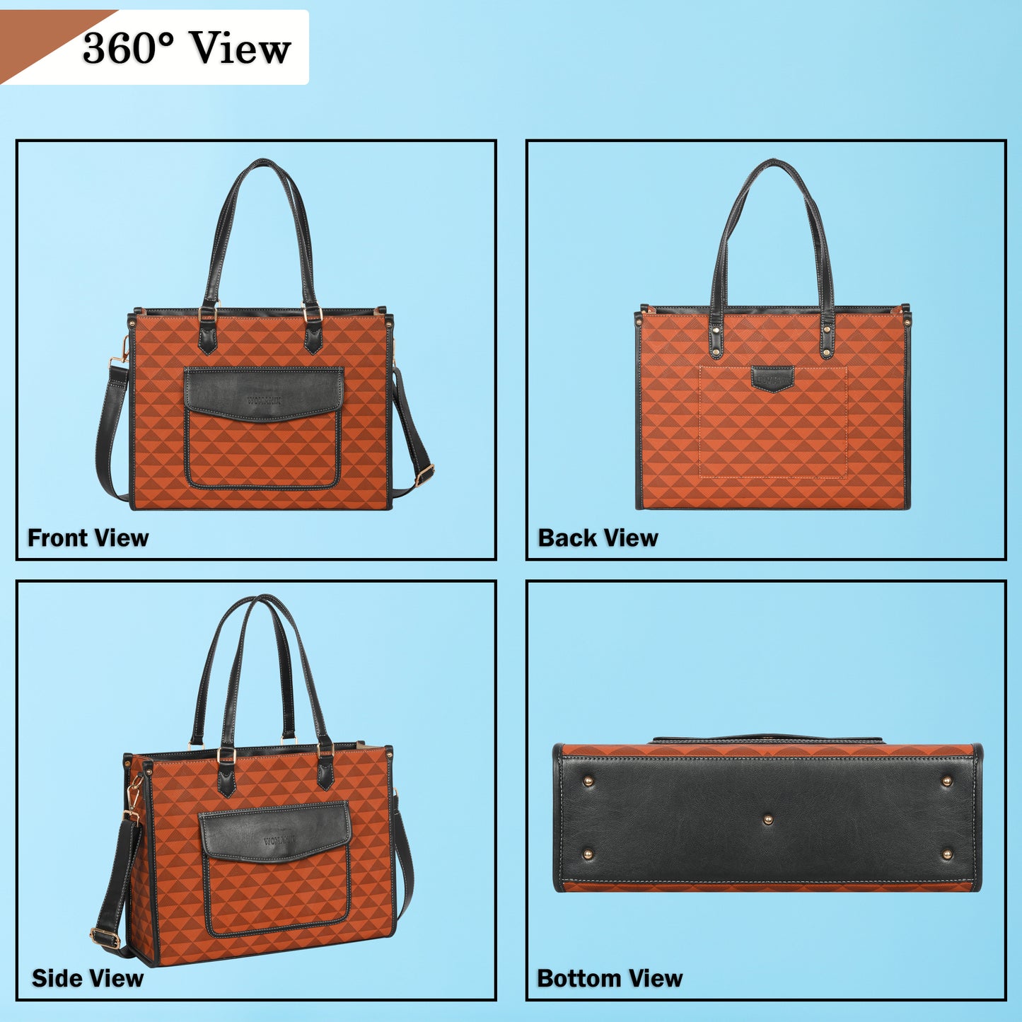 Women PU Laptop Tote bag College Bag Office Bag Briefcase