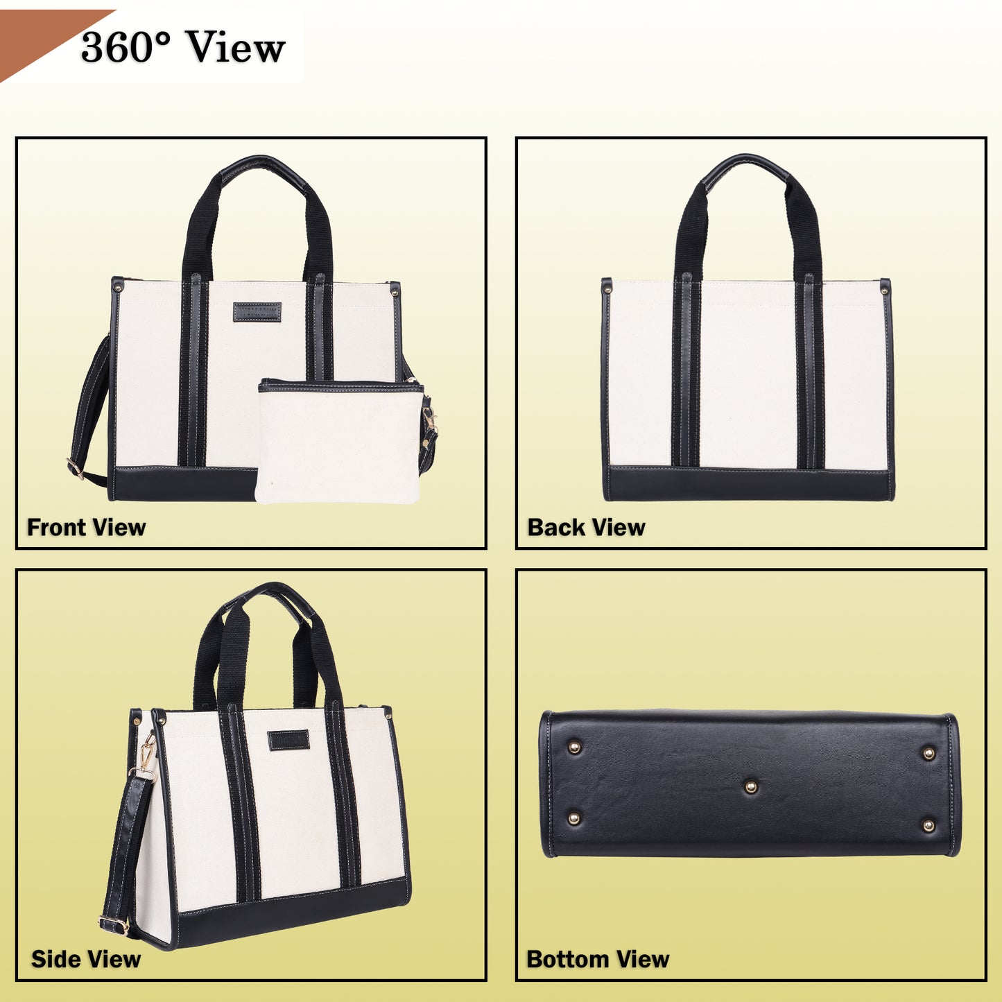 Canvas Laptop Tote Bag 14 inch Casual Briefcase Handbag