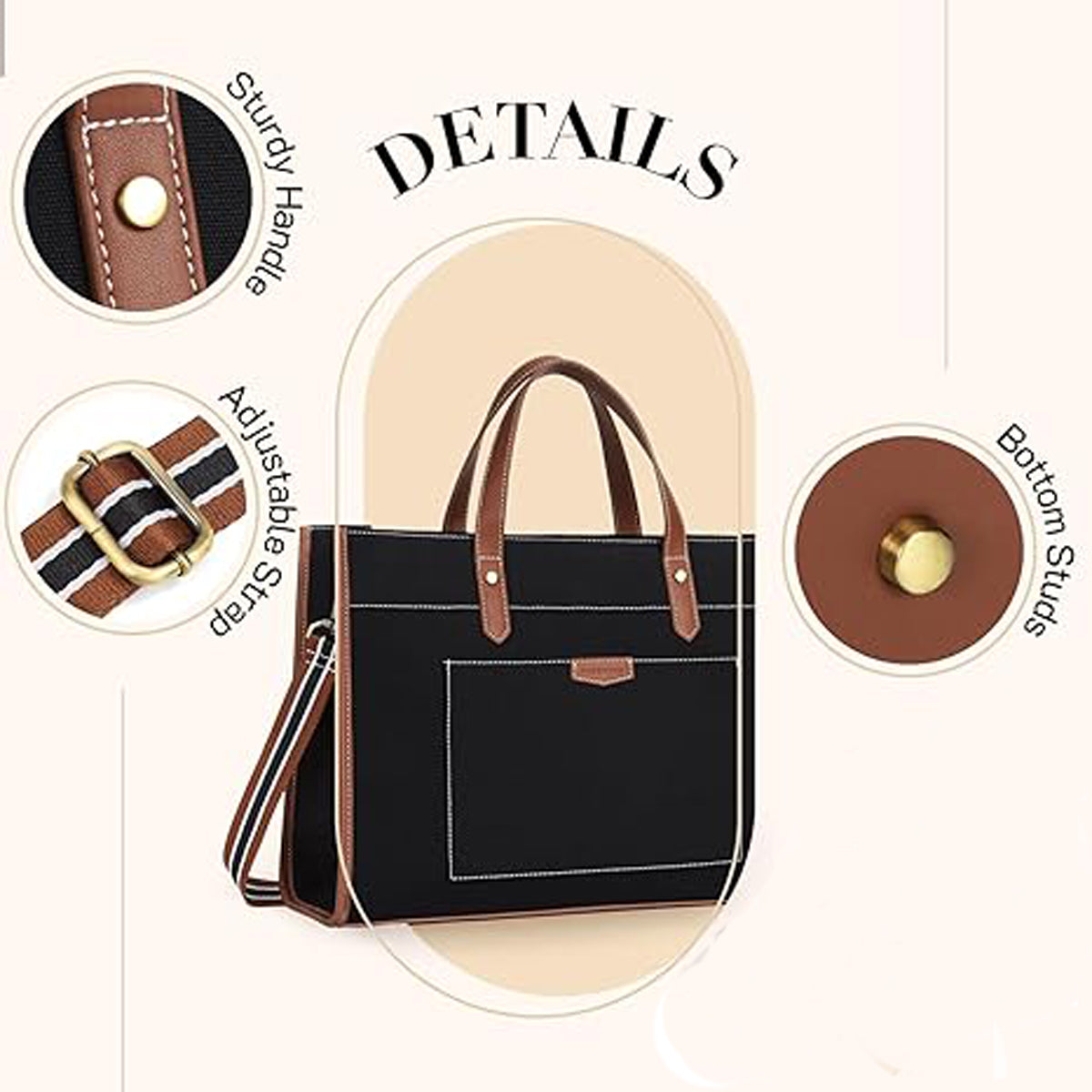 Noir Charm Laptop Tote