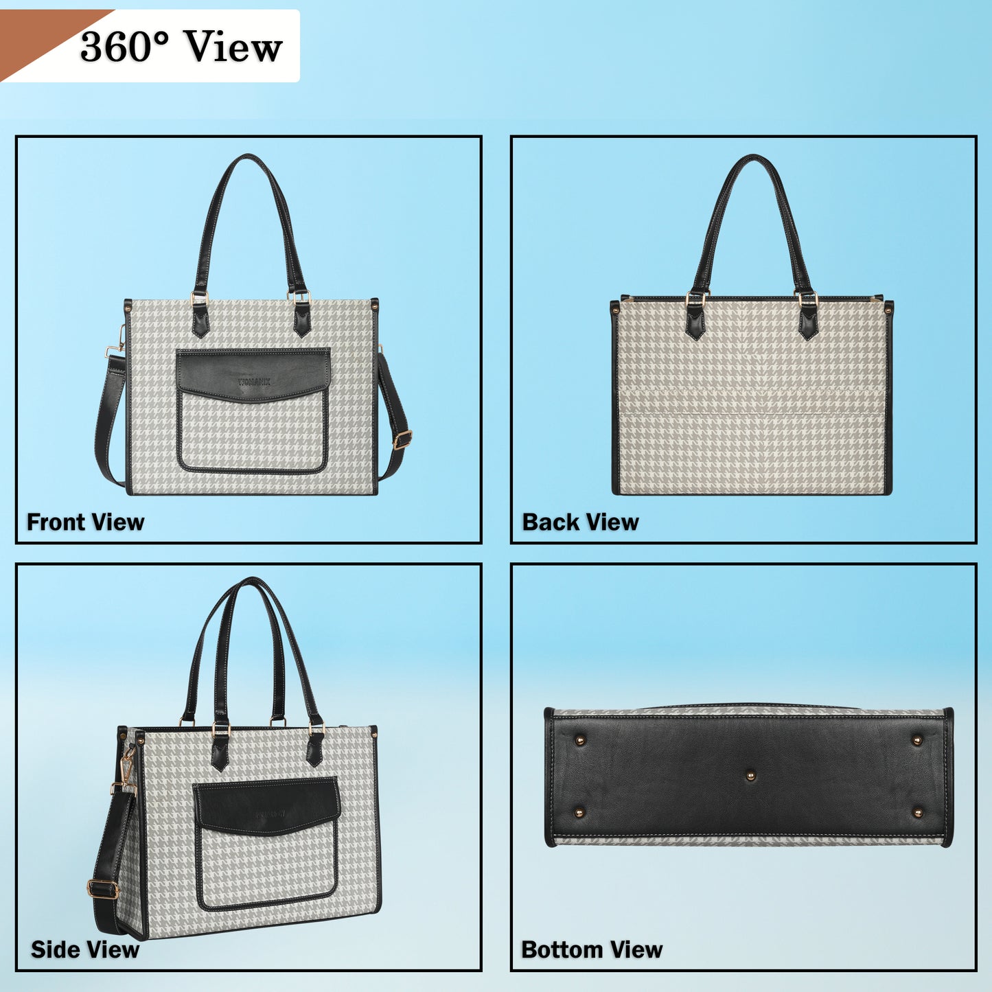 Women PU Laptop Tote bag 15 Inch College Bag Office Bag Briefcase Handbag (0077)