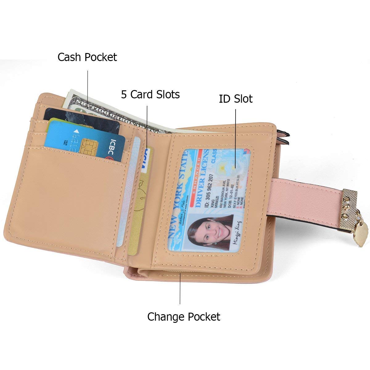 Tri-fold Fashion Card Coin Holder Ladies Wallet Small Size