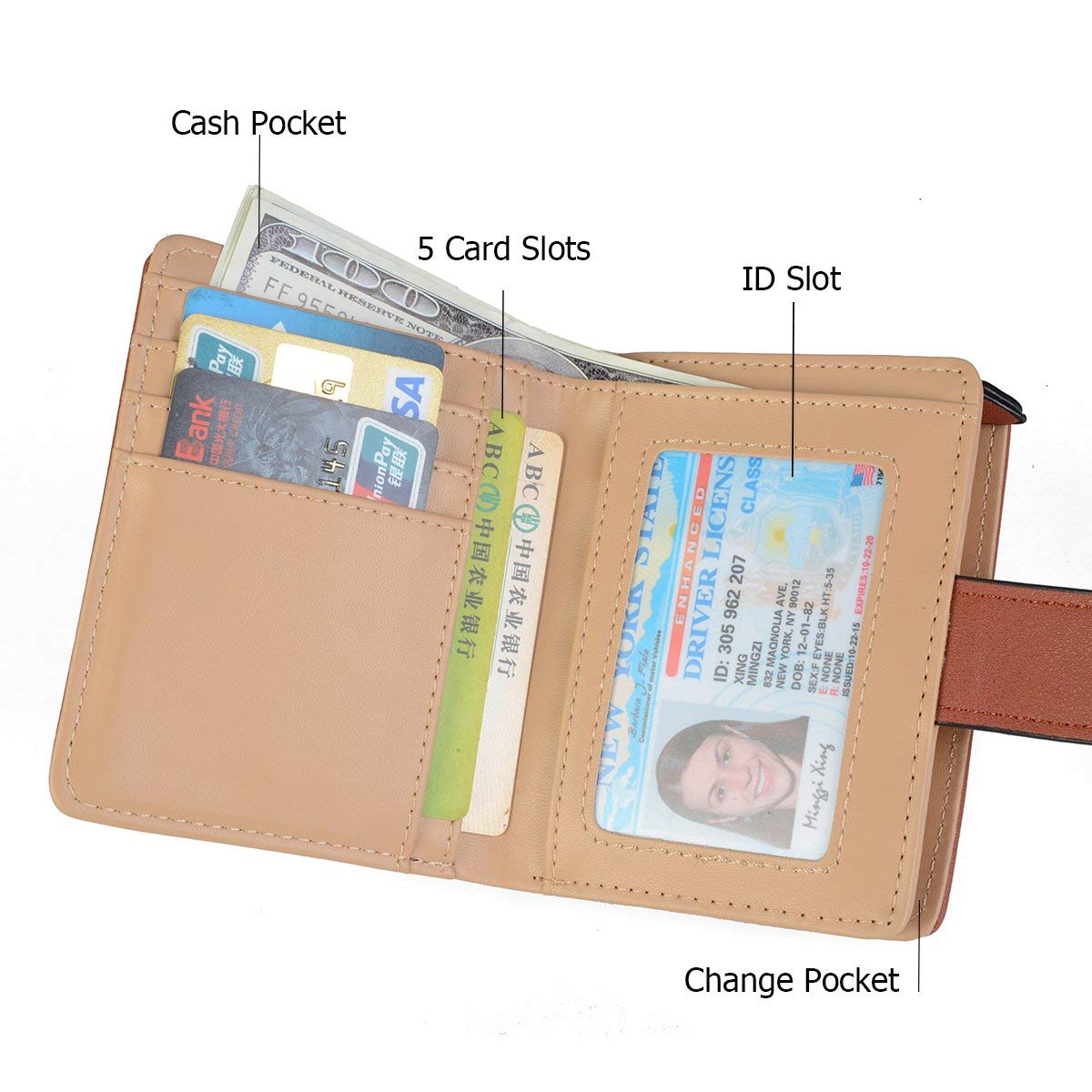 Tri-fold Fashion Card Coin Holder Ladies Wallet Small Size