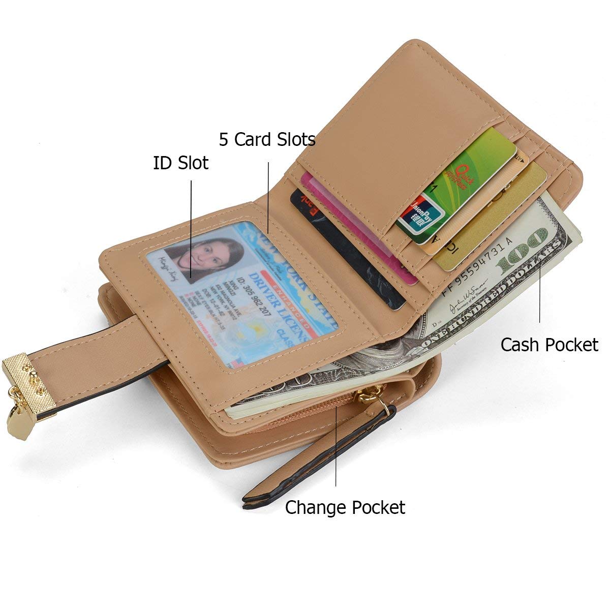 Tri-fold Fashion Card Coin Holder Ladies Wallet Small Size