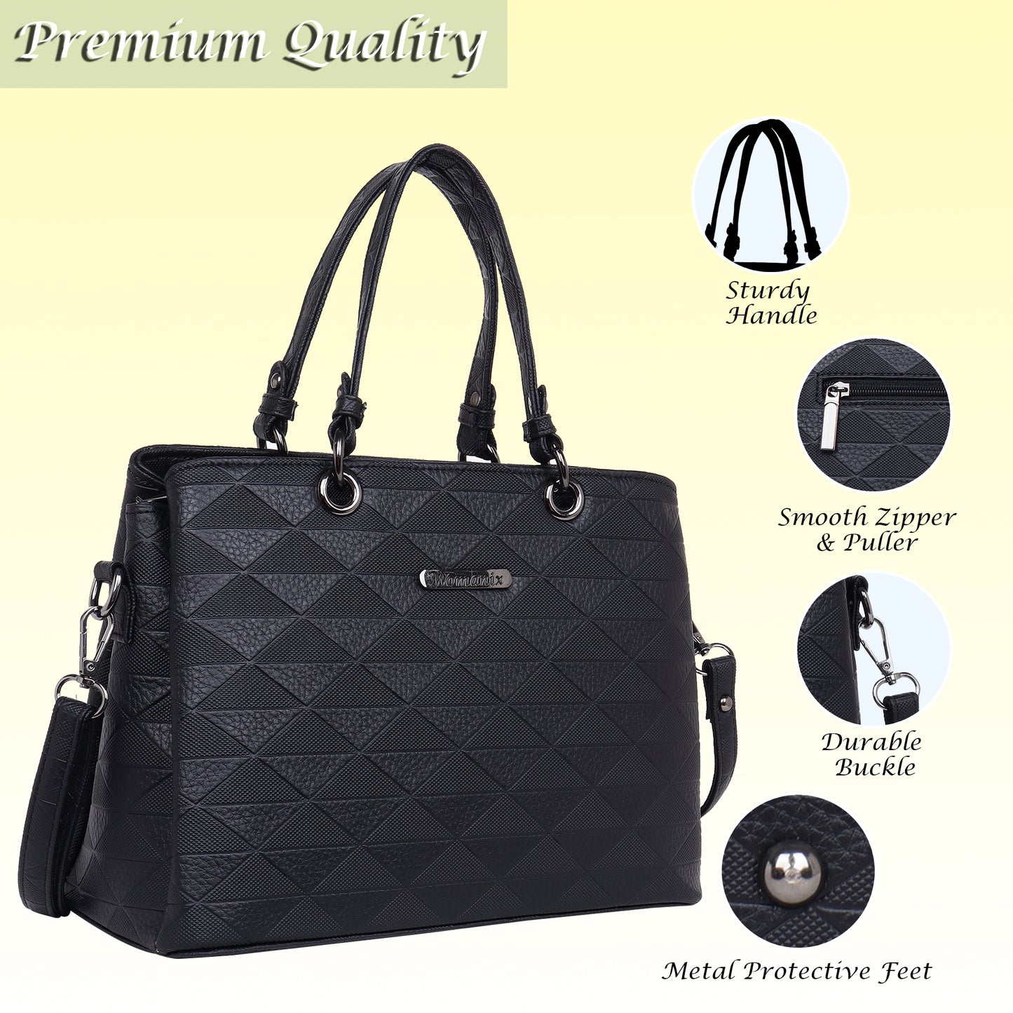 Tri- Compartment Handbag