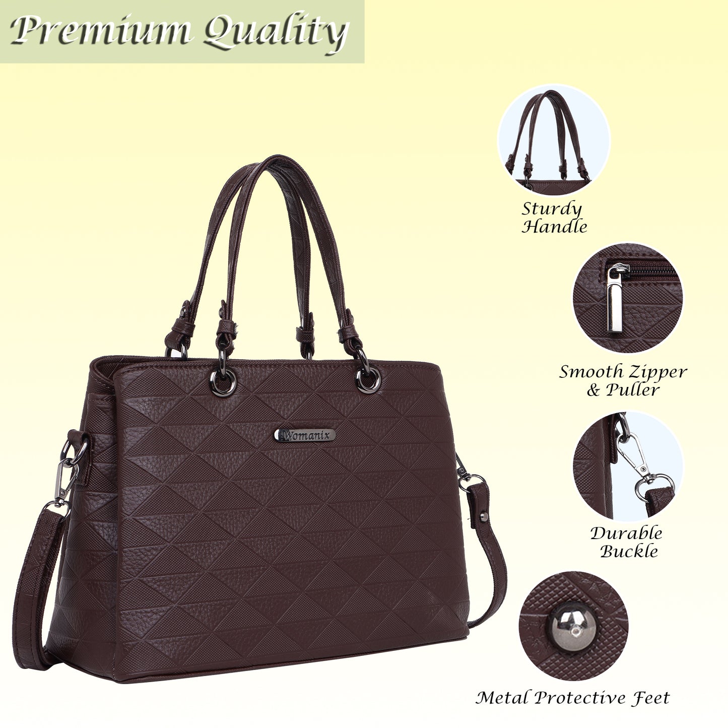 Tri- Compartment Handbag