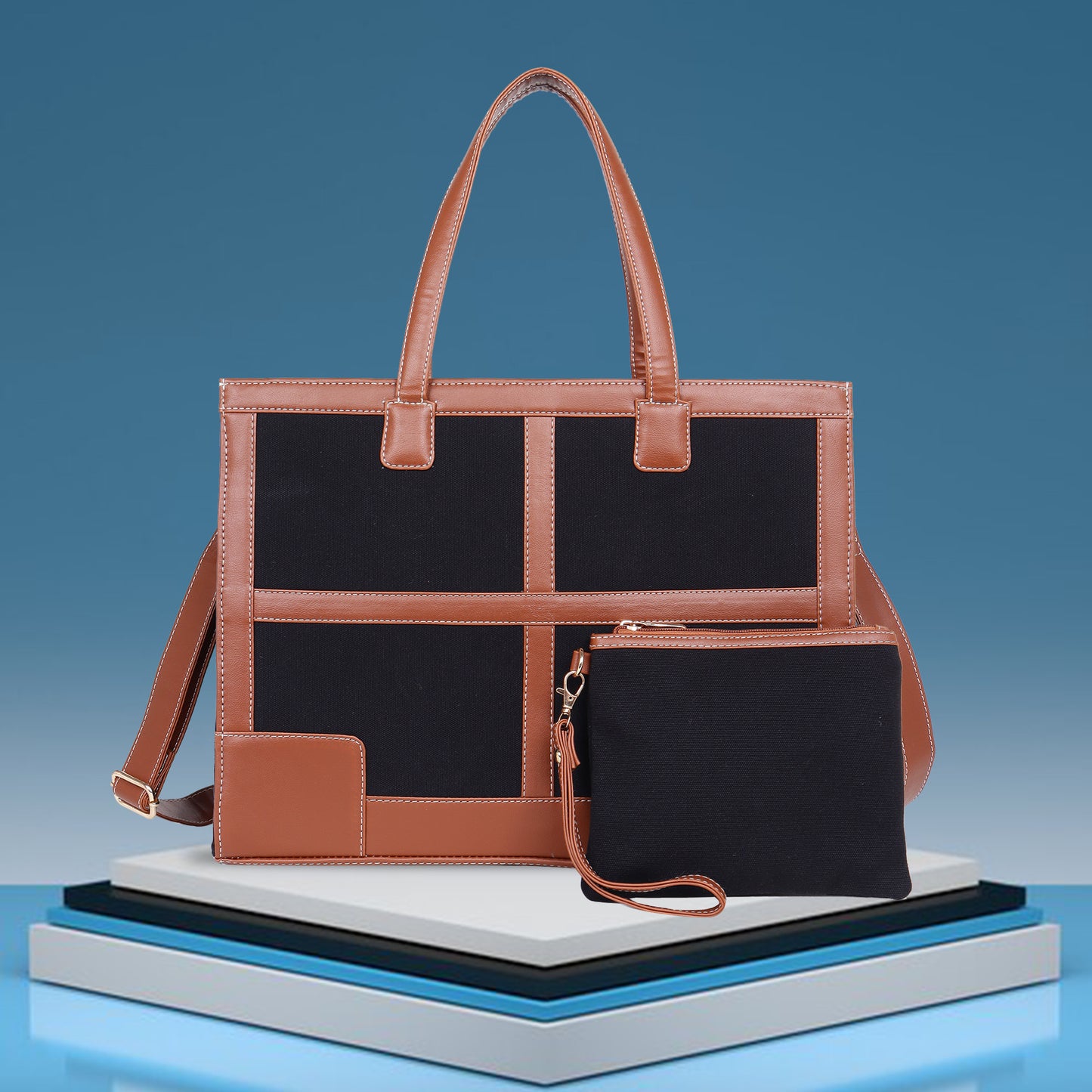 Canvas Laptop Tote Bag 14 inch Casual Briefcase Handbag