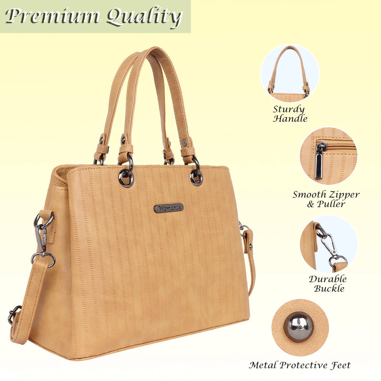 Tri- Compartment Handbag