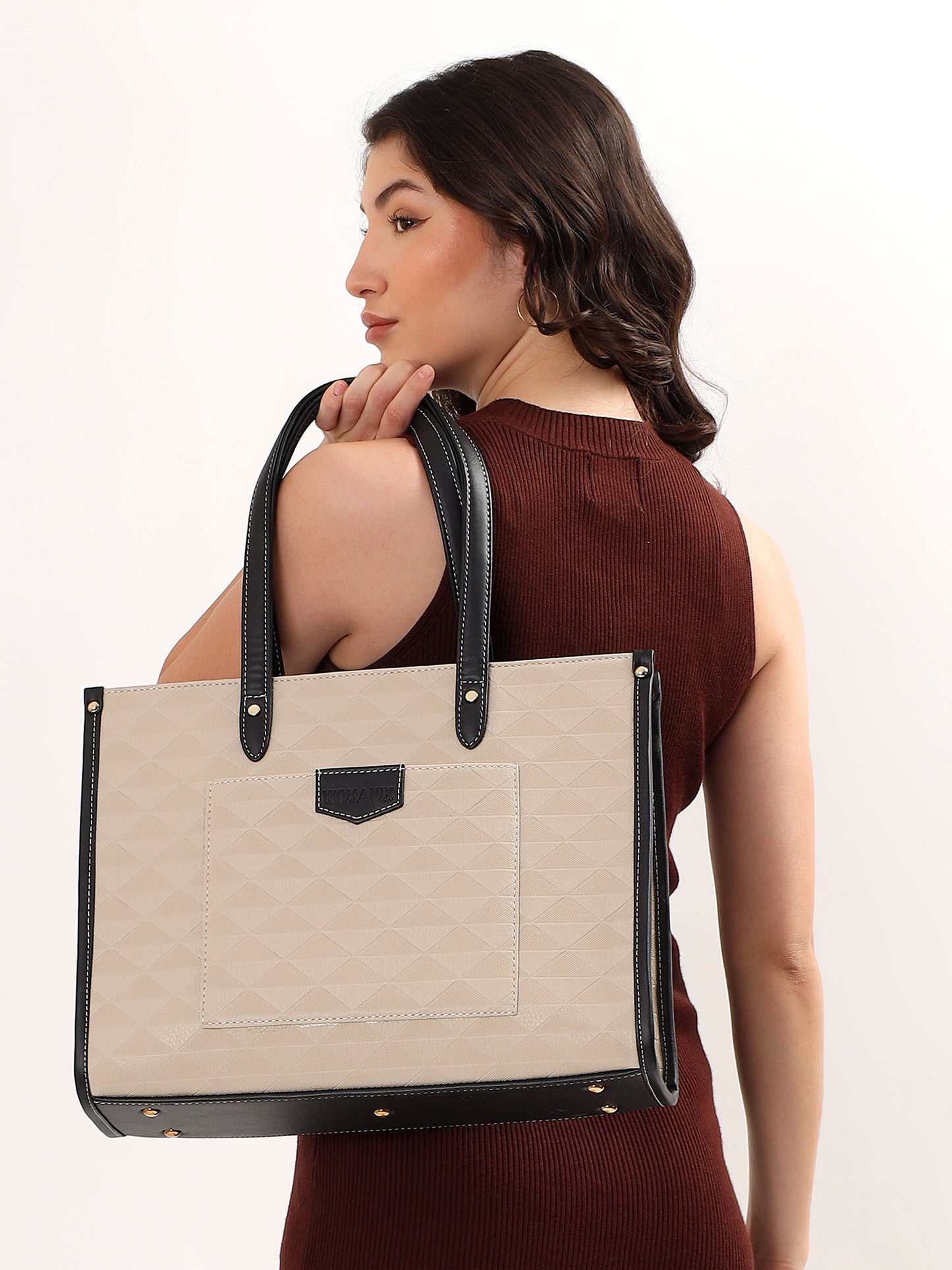 Womanix Laptop Tote Bag PU Laptop Bag 14 inch Work Shoulder Bags Casual Briefcase Handbag for Travel, Office, College (0089)