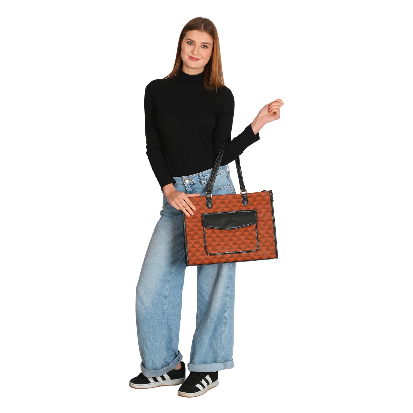 Women PU Laptop Tote bag 14 Inch College Bag Office Bag Briefcase Handbag (0081)