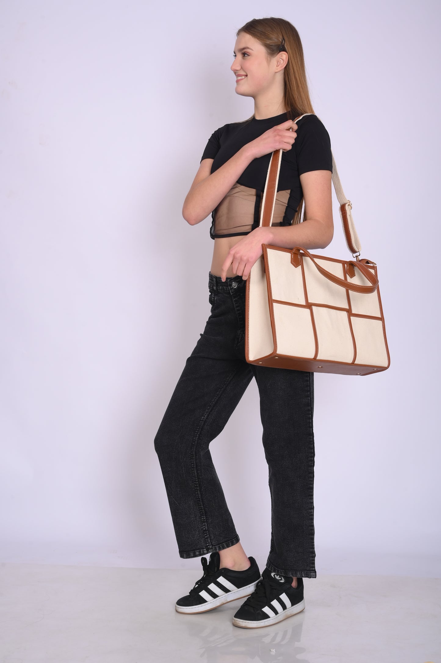 Women Canvas Laptop Tote Bag 14 inch Casual Briefcase Handbag