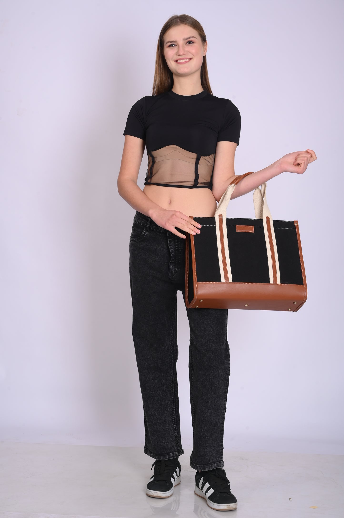 Canvas Laptop Tote Bag 14 inch Casual Briefcase Handbag
