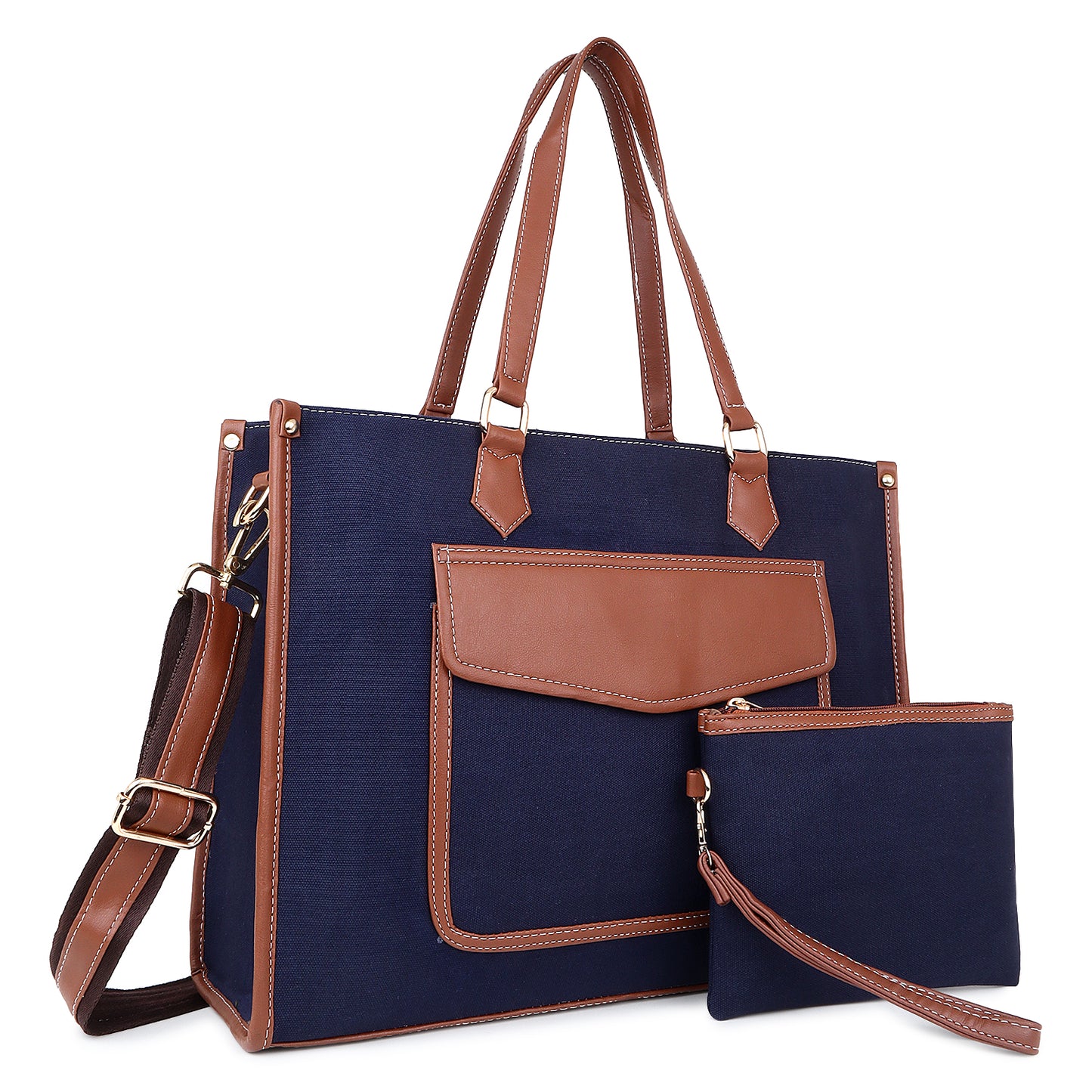 Canvas Laptop Tote Bag 14 Inch Casual Briefcase Handbag