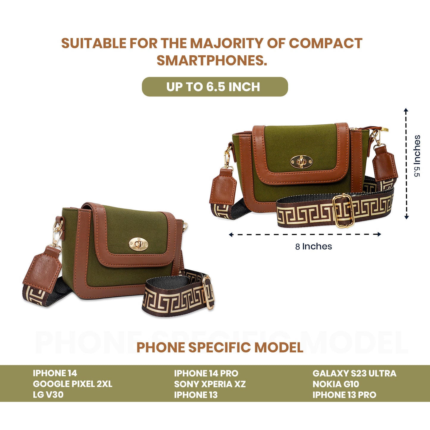 Canvas Shoulder Sling Bag with Adjustable Strap, Small Trendy Sling Crossbody Bag