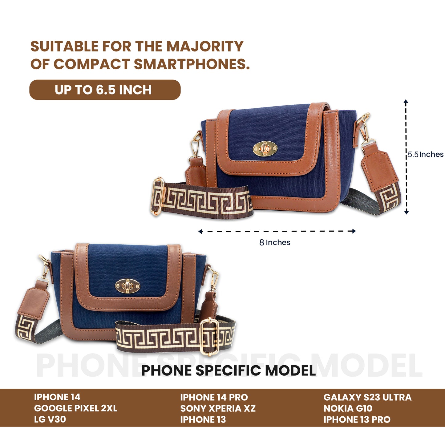 Canvas Shoulder Sling Bag with Adjustable Strap, Small Trendy Sling Crossbody Bag