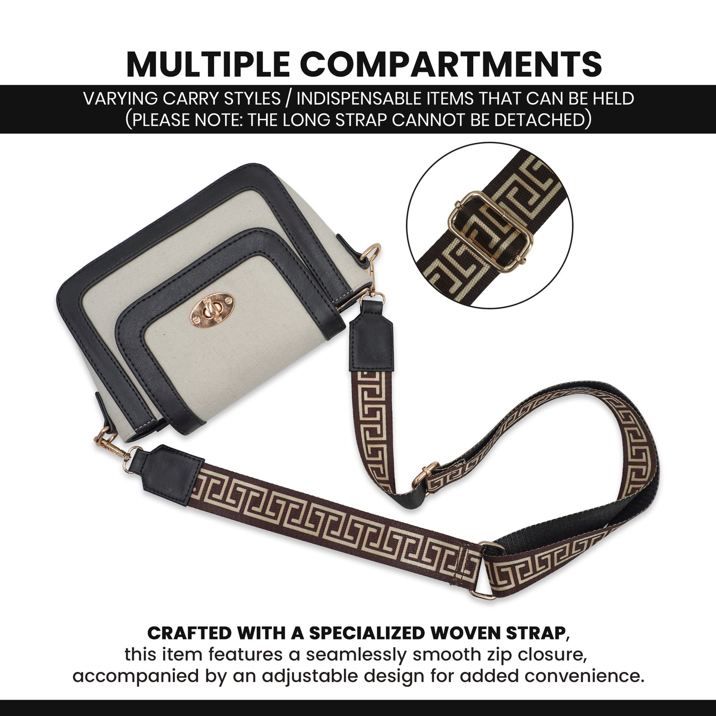 Canvas Shoulder Sling Bag with Adjustable Strap, Small Trendy Sling Crossbody Bag