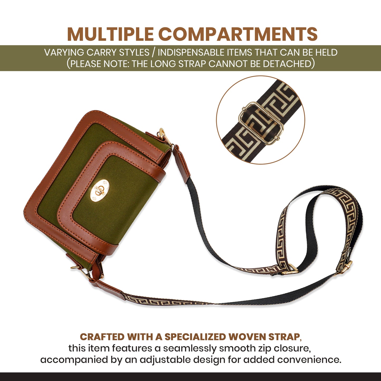 Canvas Shoulder Sling Bag with Adjustable Strap, Small Trendy Sling Crossbody Bag