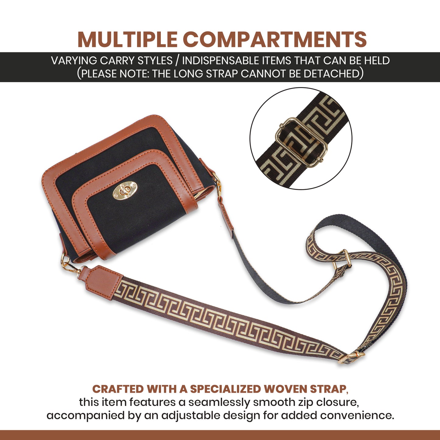 Canvas Shoulder Sling Bag with Adjustable Strap, Small Trendy Sling Crossbody Bag