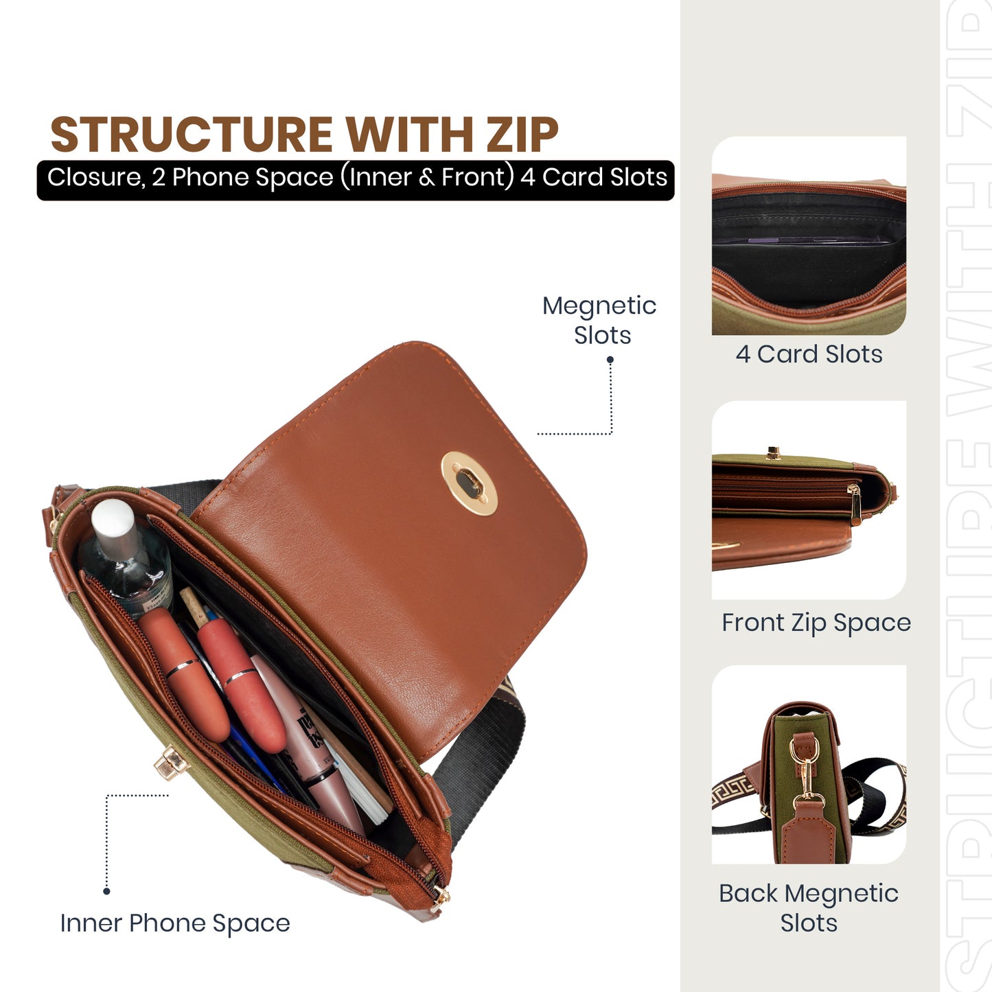Canvas Shoulder Sling Bag with Adjustable Strap, Small Trendy Sling Crossbody Bag