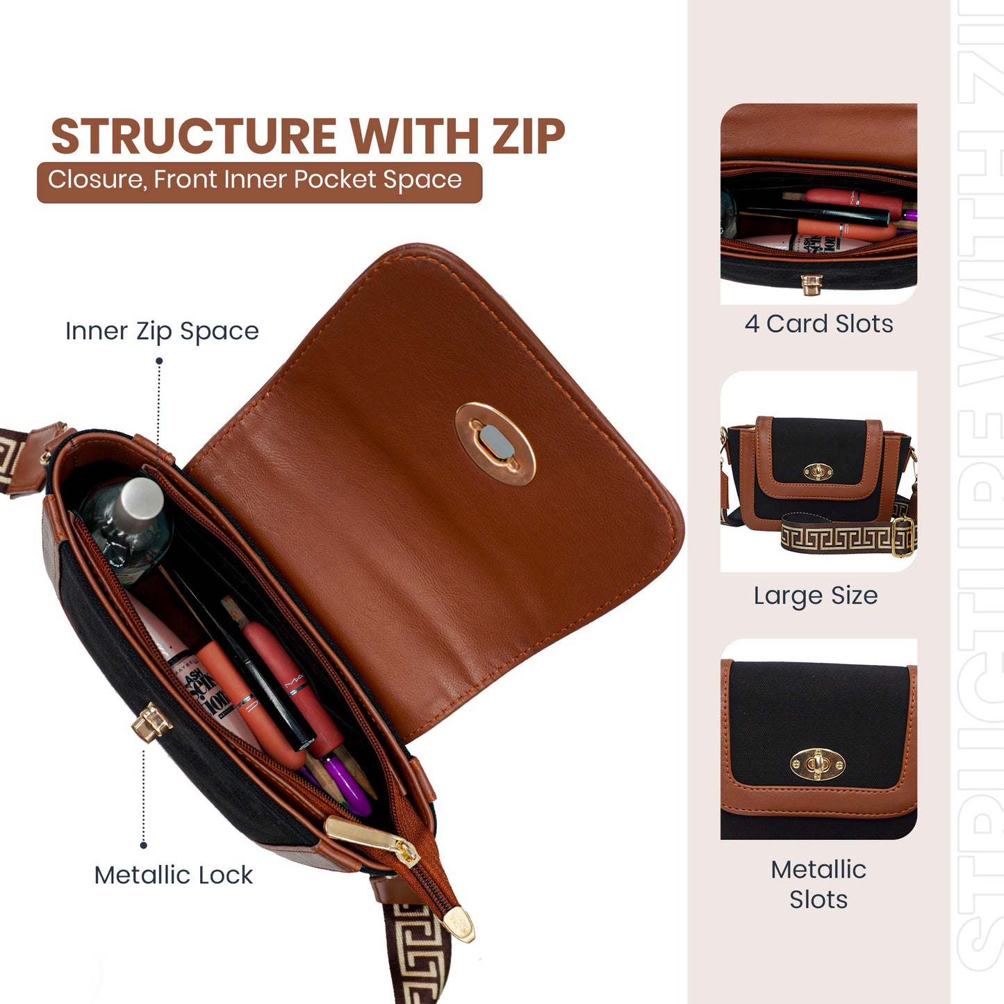 Canvas Shoulder Sling Bag with Adjustable Strap, Small Trendy Sling Crossbody Bag
