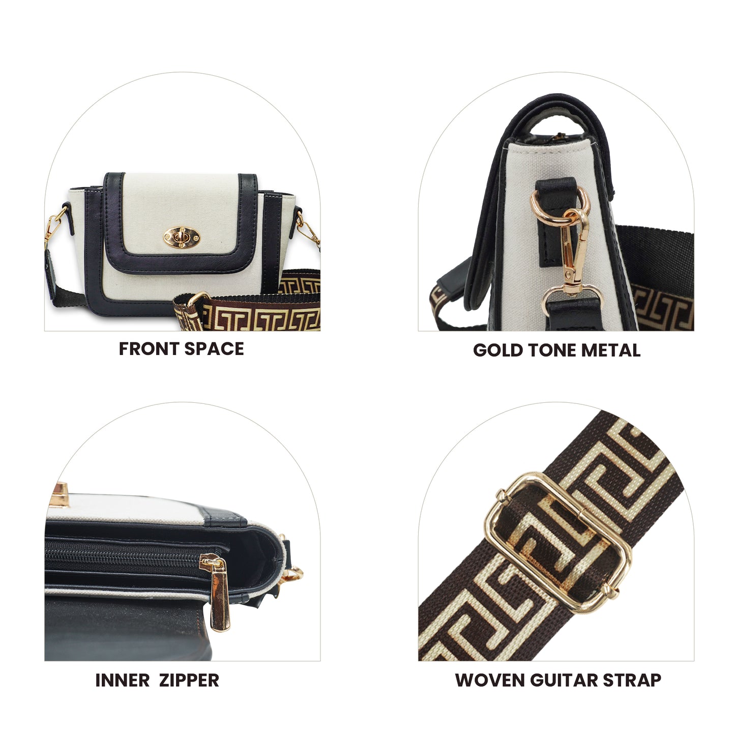 Canvas Shoulder Sling Bag with Adjustable Strap, Small Trendy Sling Crossbody Bag
