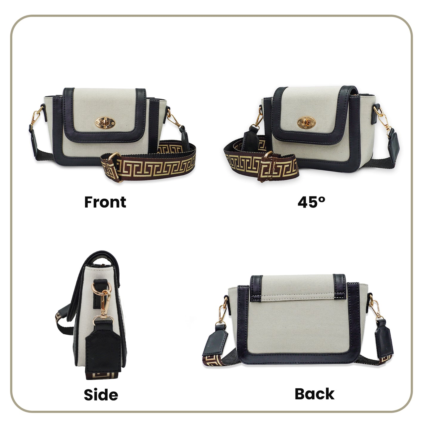 Canvas Shoulder Sling Bag with Adjustable Strap, Small Trendy Sling Crossbody Bag
