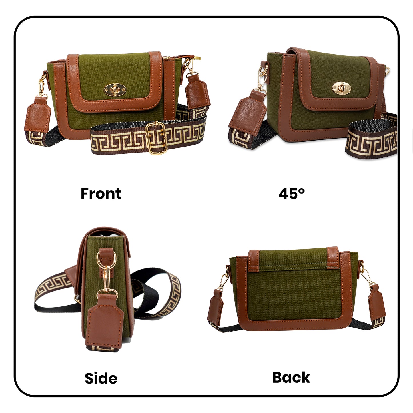 Canvas Shoulder Sling Bag with Adjustable Strap, Small Trendy Sling Crossbody Bag