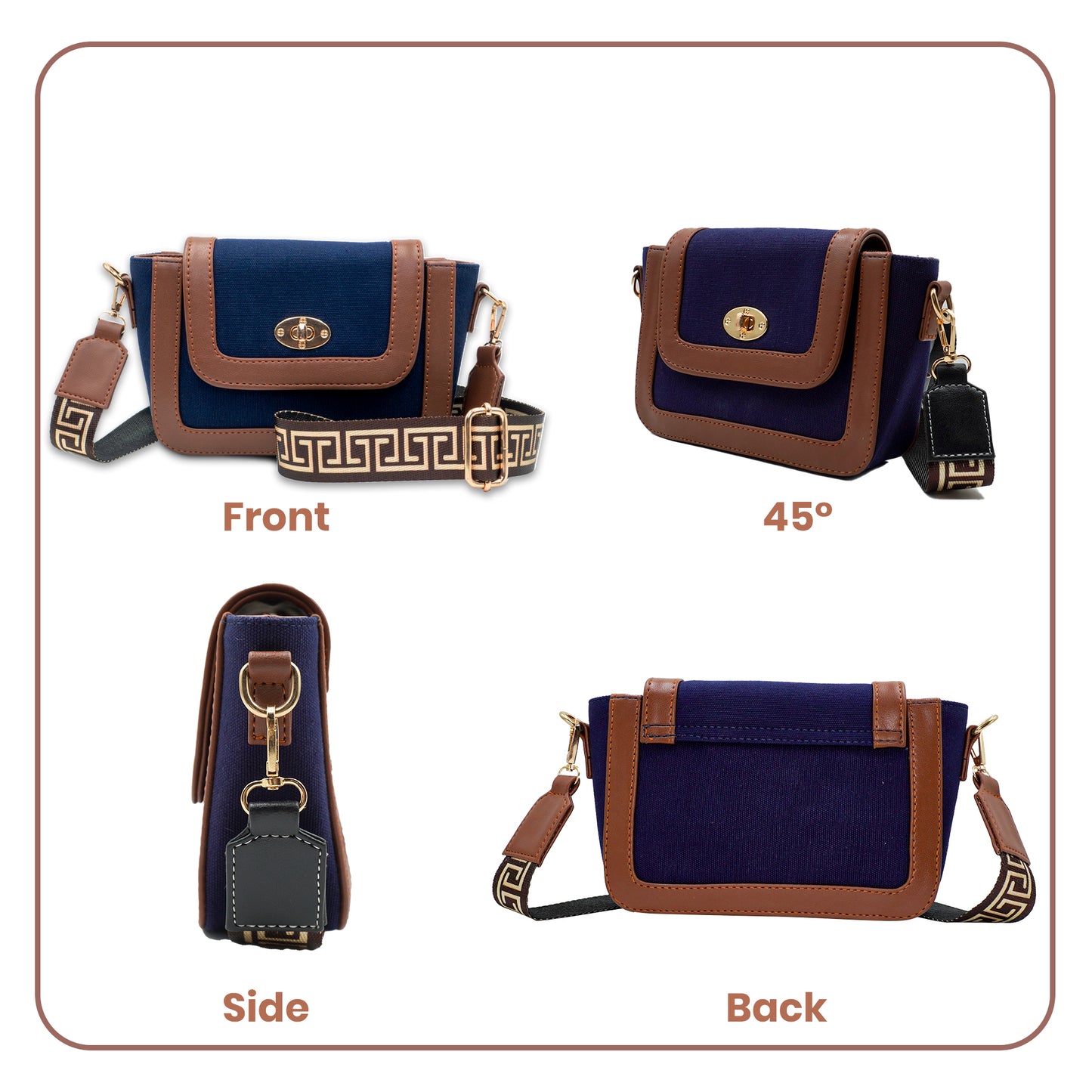 Canvas Shoulder Sling Bag with Adjustable Strap, Small Trendy Sling Crossbody Bag
