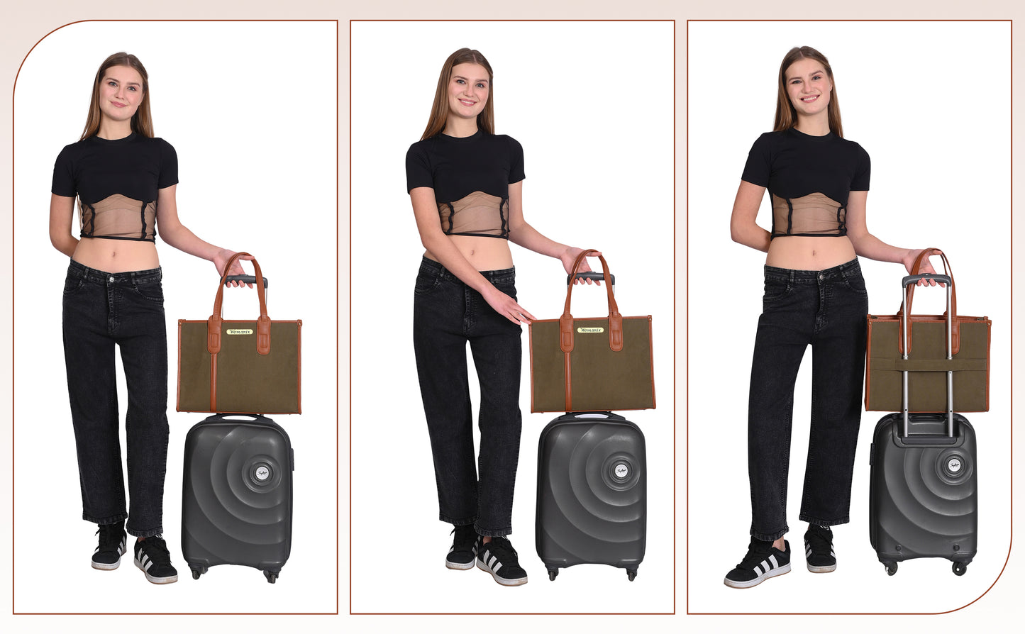 Women Canvas Laptop Tote Bags College Bag 14 inch Briefcase, Handbag for Office.