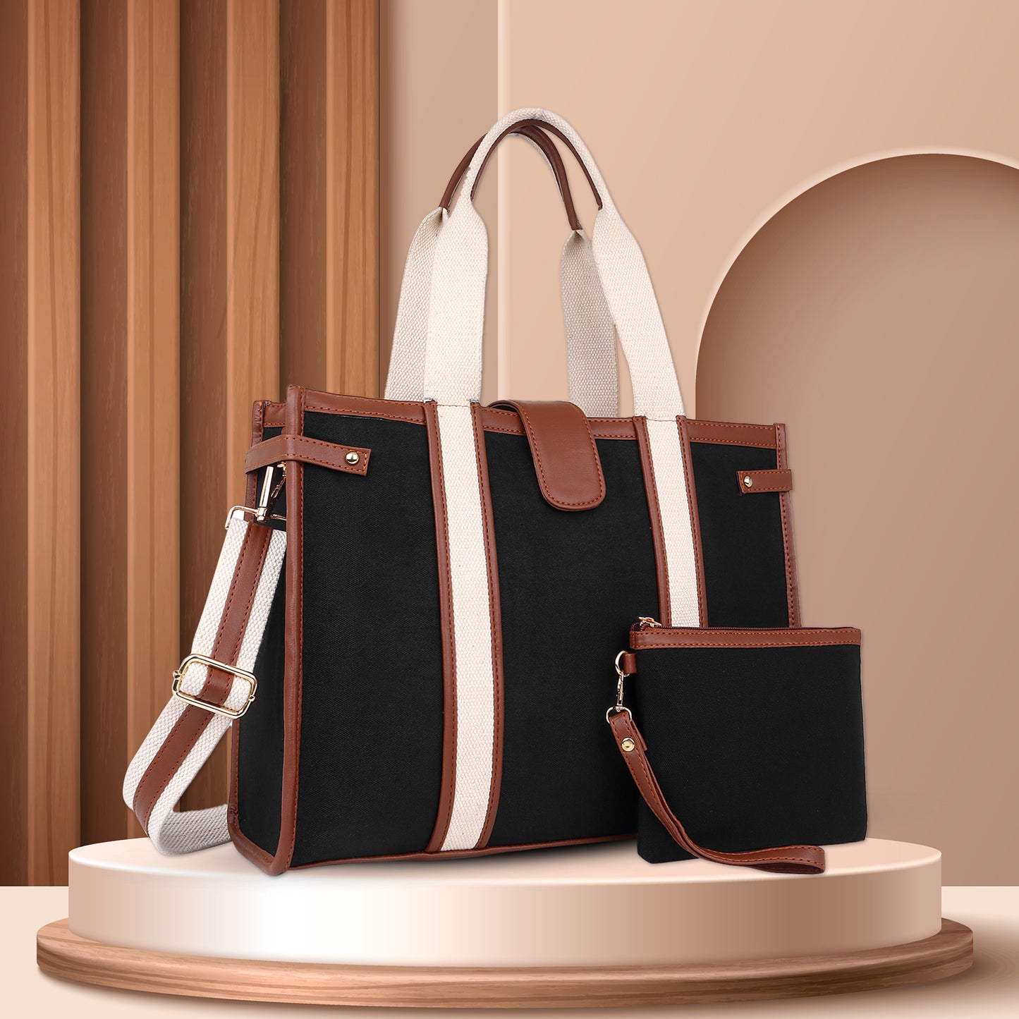 Canvas Laptop Tote Bag 14 inch Casual Briefcase Handbag