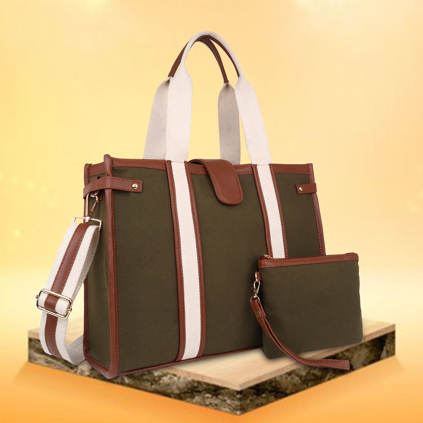 Canvas Laptop Tote Bag 14 inch Casual Briefcase Handbag