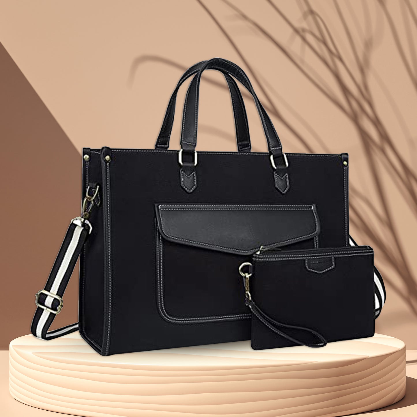 Canvas Laptop Tote Bag 14 Inch Casual Briefcase Handbag